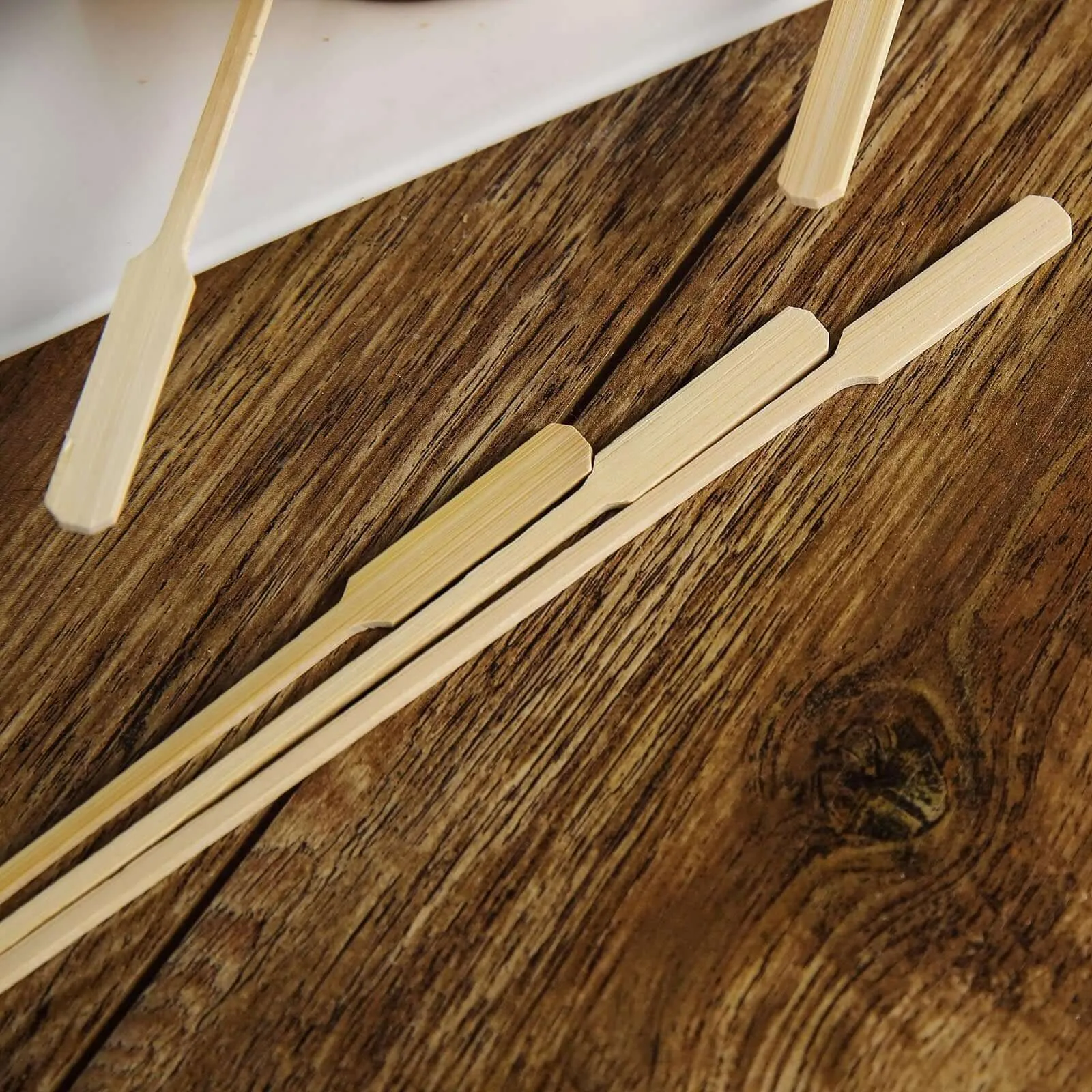 100 Pack 10" Eco Friendly Paddle Party Picks, Bamboo Skewers, Decorative Top Cocktail Sticks