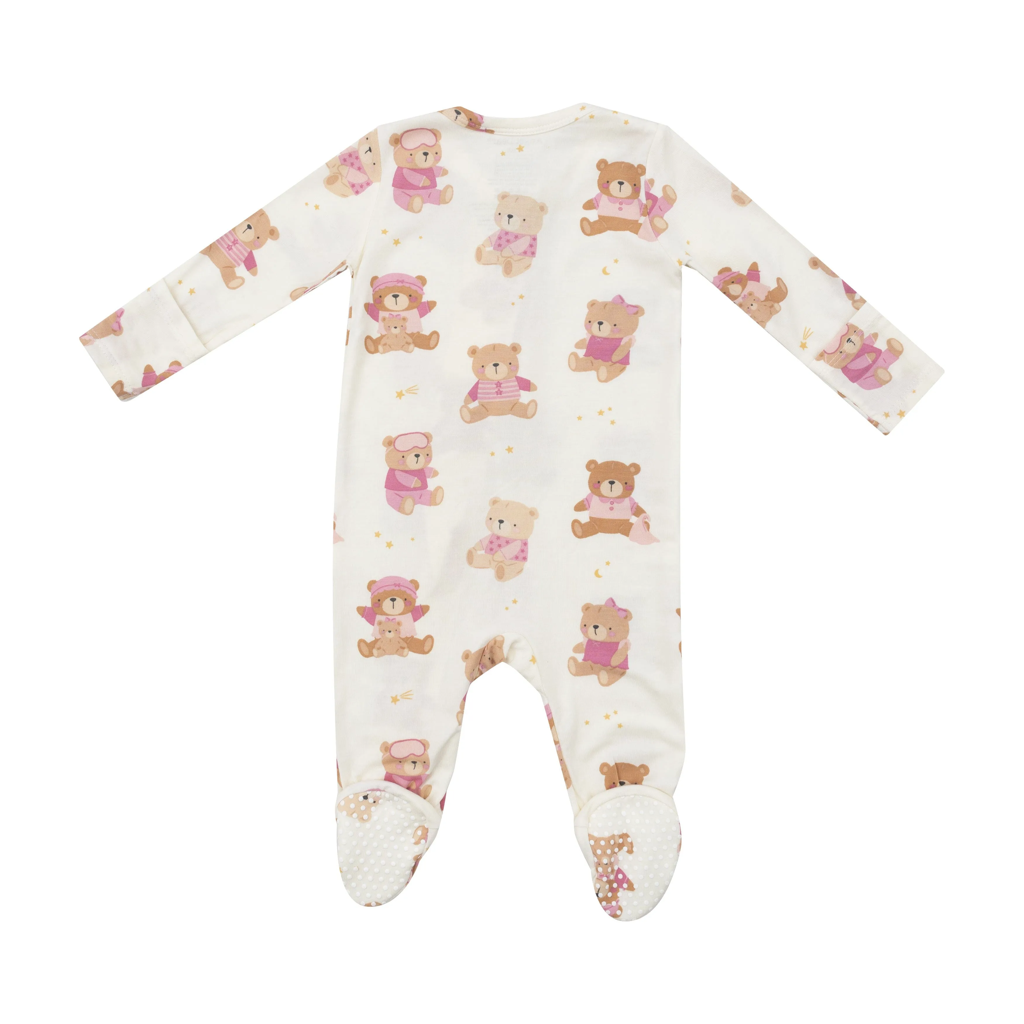 2 Way Zipper Footie | Teddy Bears Pink