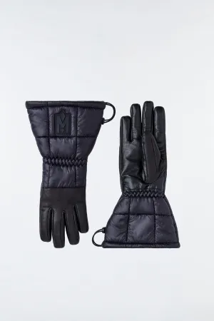 ADLEY reversible mixed-media light down ski glove Black