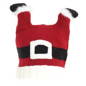 Adults Unisex Christmas Santa Feet Knitted Hat