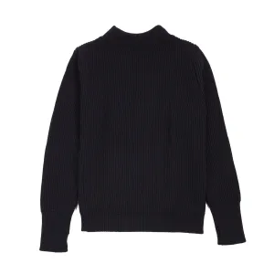 Andersen-Andersen Navy Crew Neck Sweater in Navy Blue