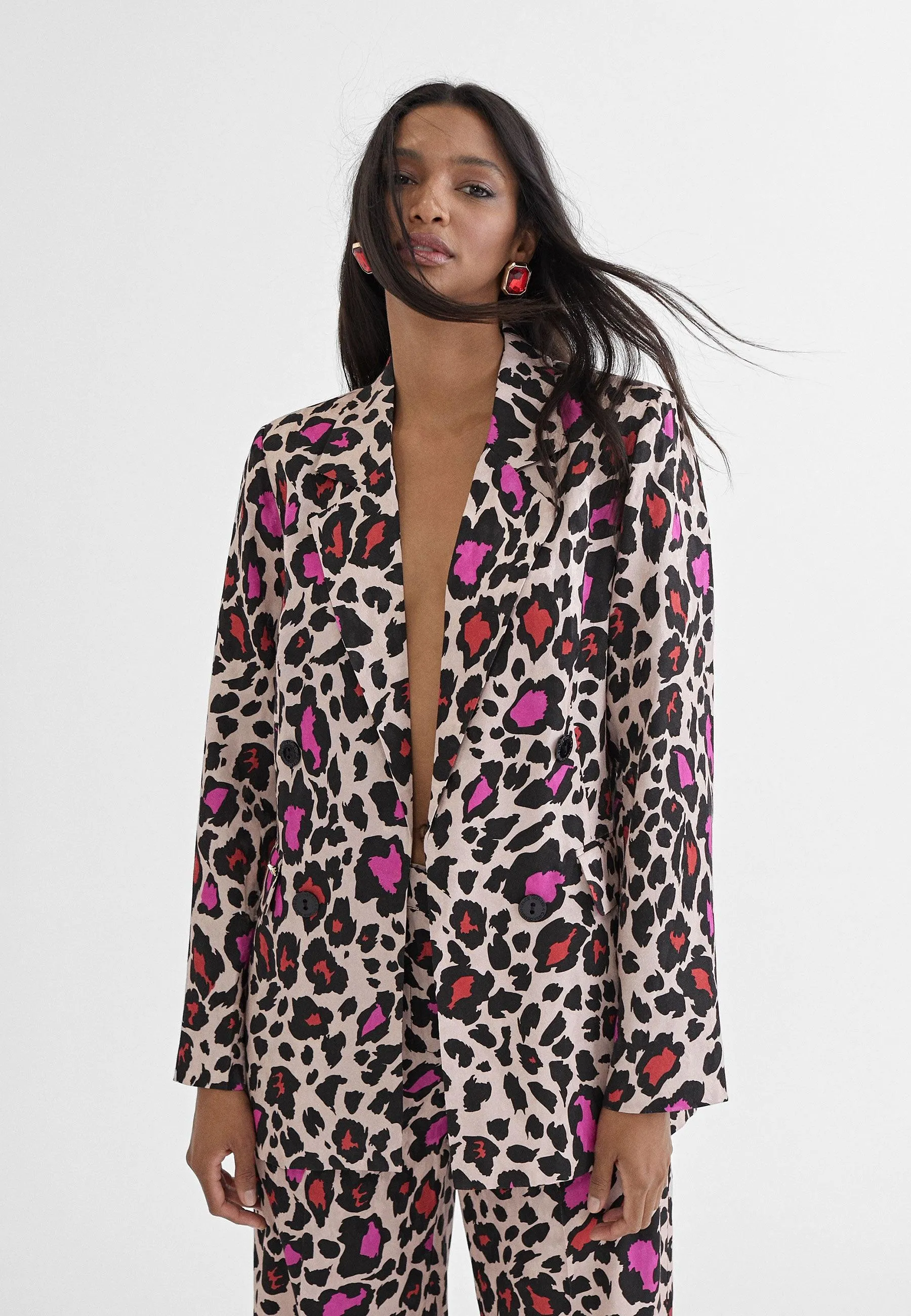 Animal print blazer