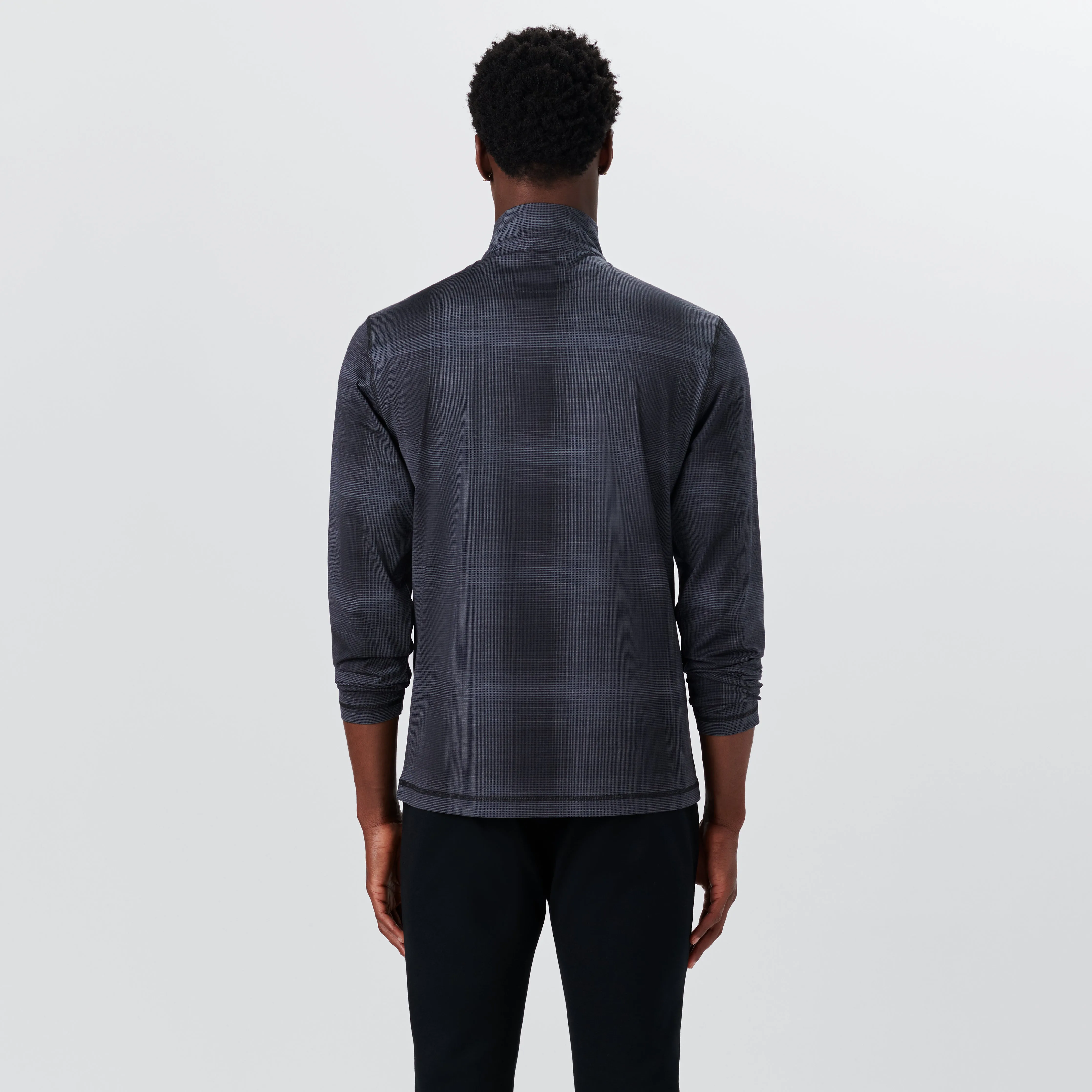 ANTHONY Plaid Check OoohCotton Quarter Zip Pullover