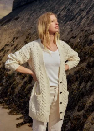 Aran Boyfriend Cardigan | Natural