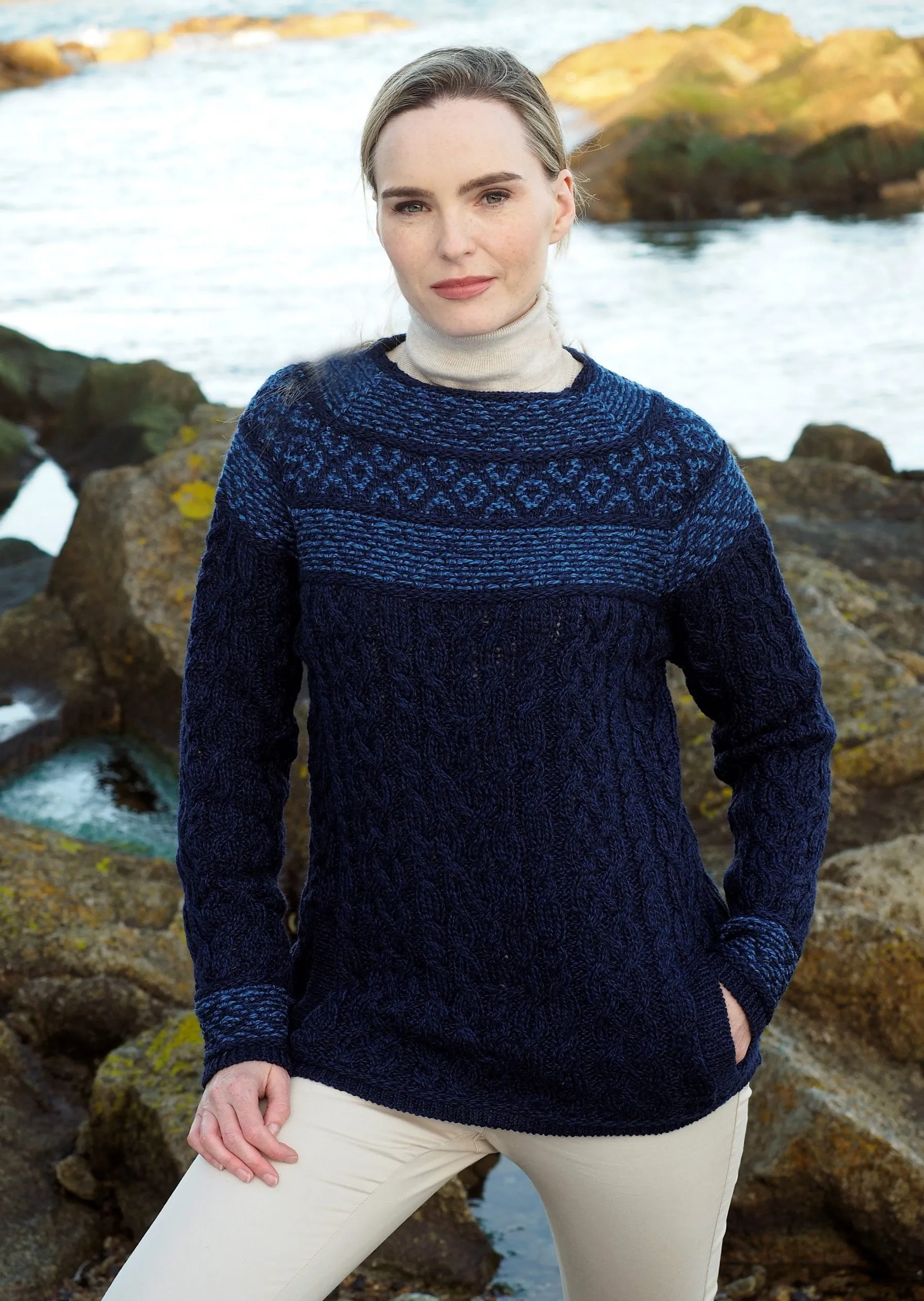 Aran Fairisle Sweater | Blue