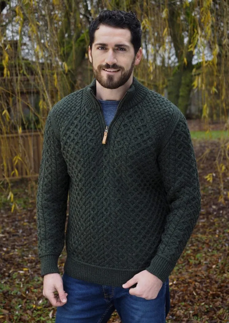 Aran Half Zip Super Soft Sweater