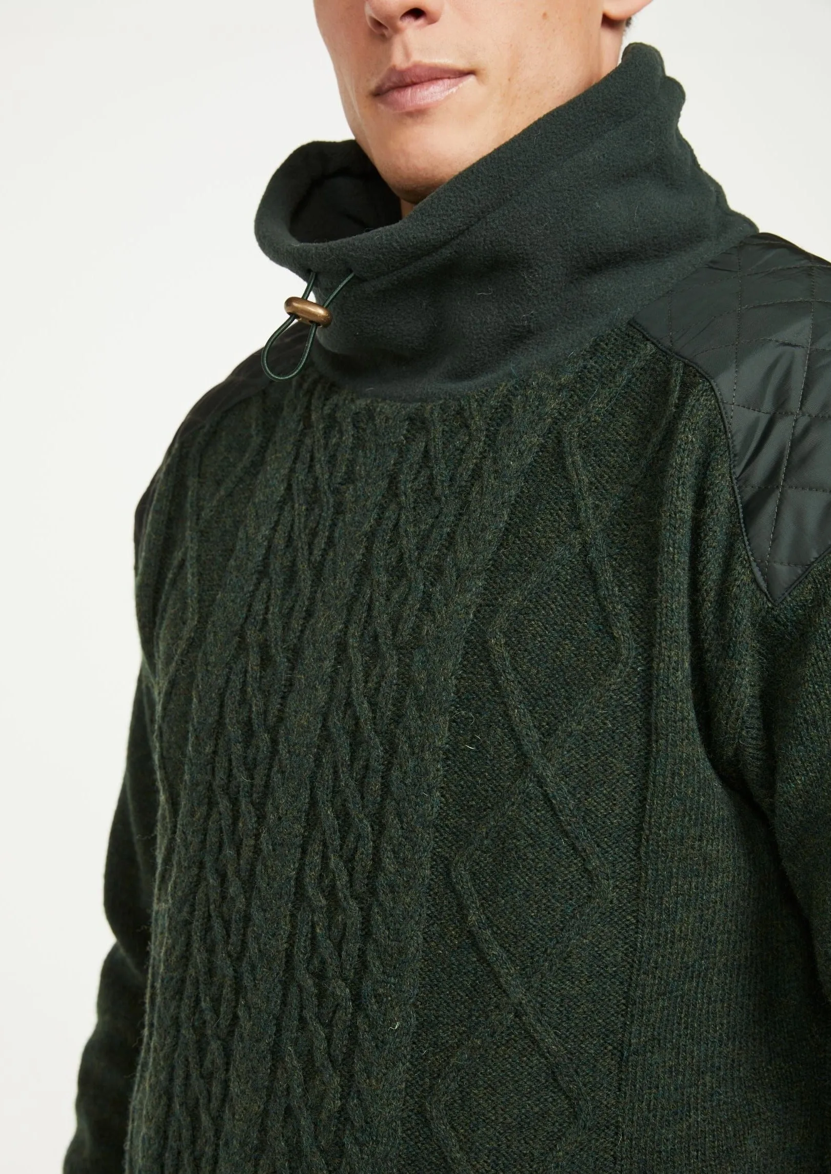 Aran Men's Diamond Knit Sweater | Green