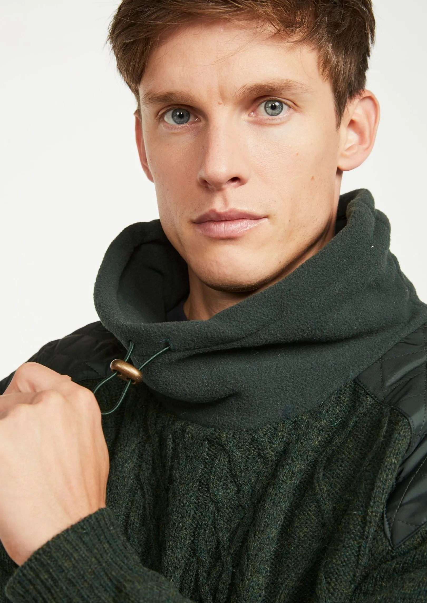 Aran Men's Diamond Knit Sweater | Green