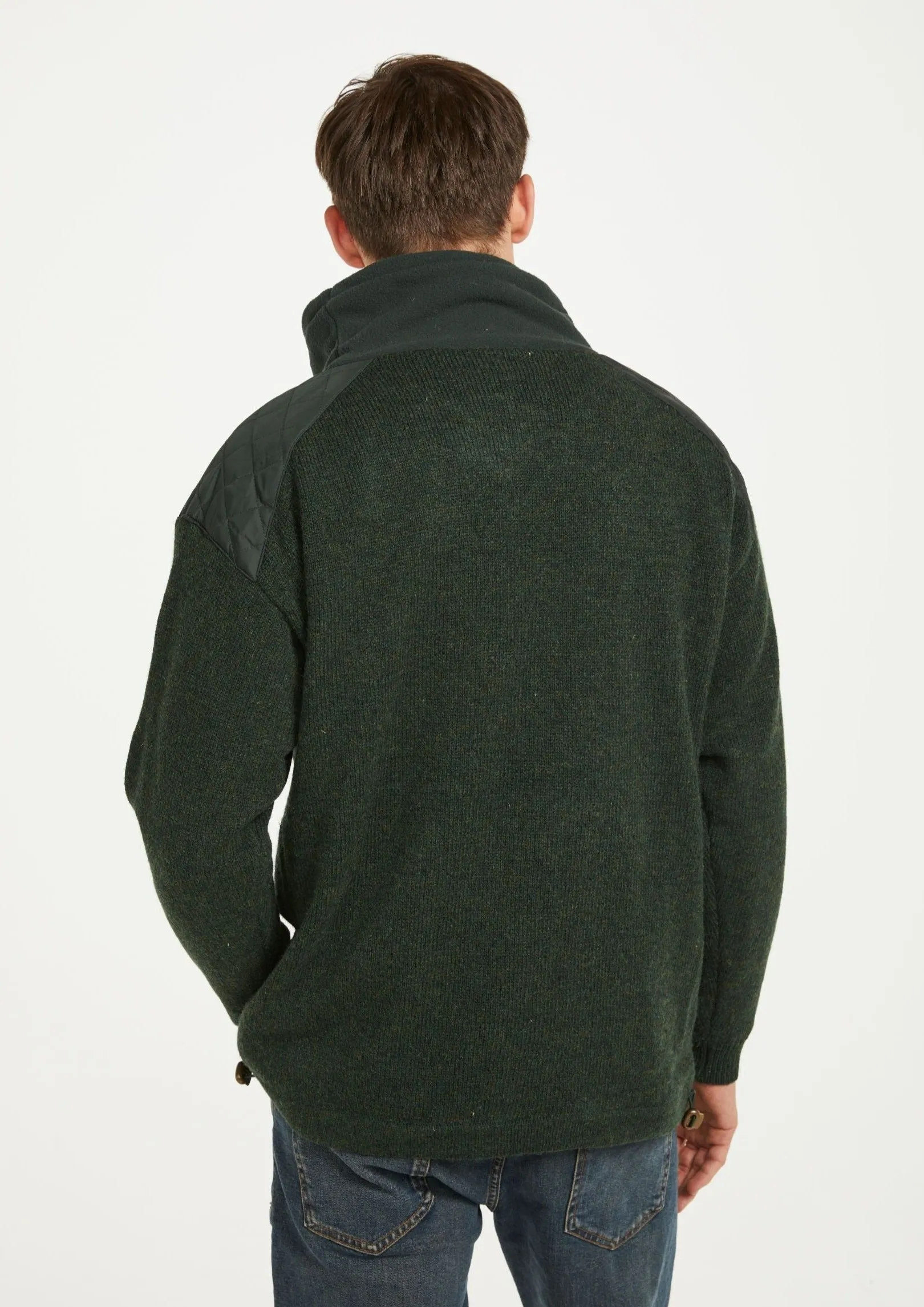 Aran Men's Diamond Knit Sweater | Green