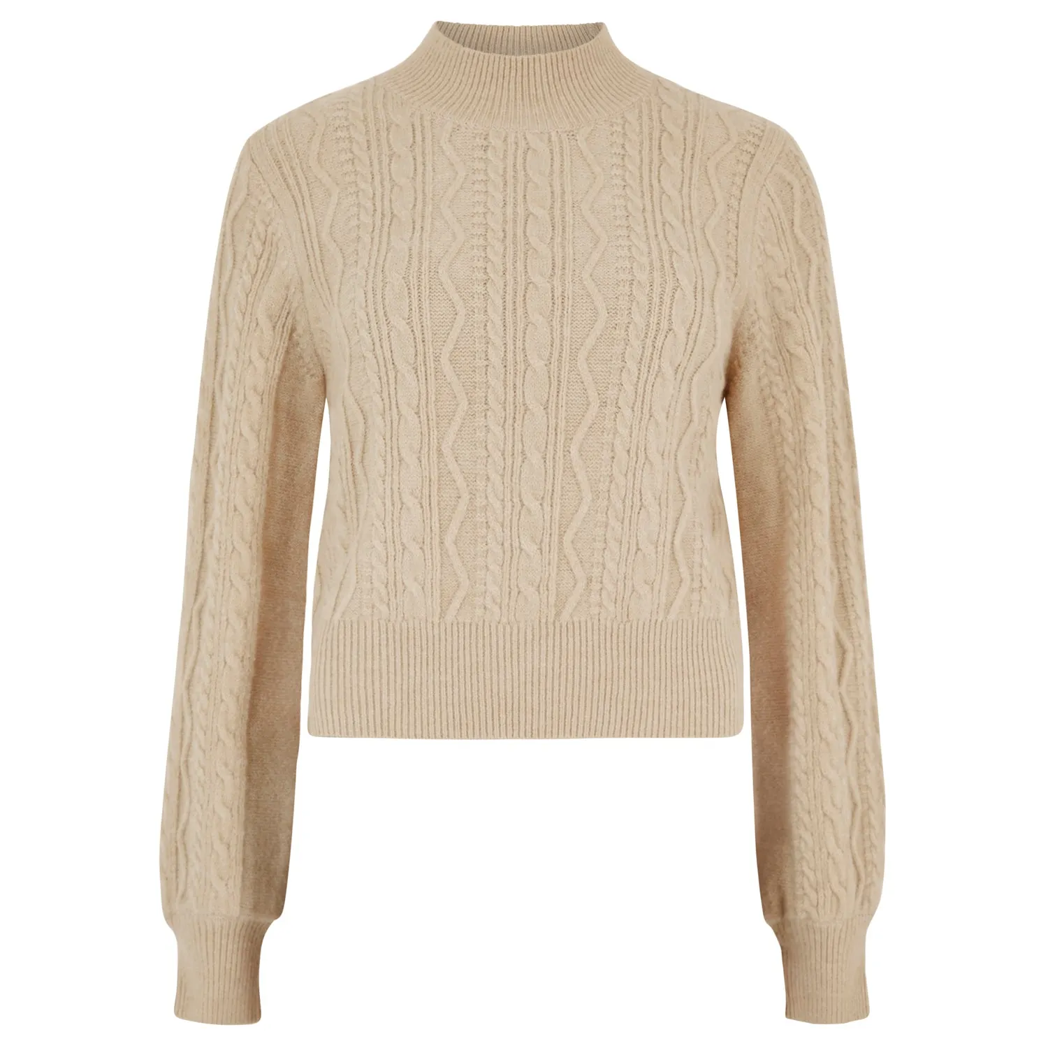 Aran Puff Sleeve Sweater