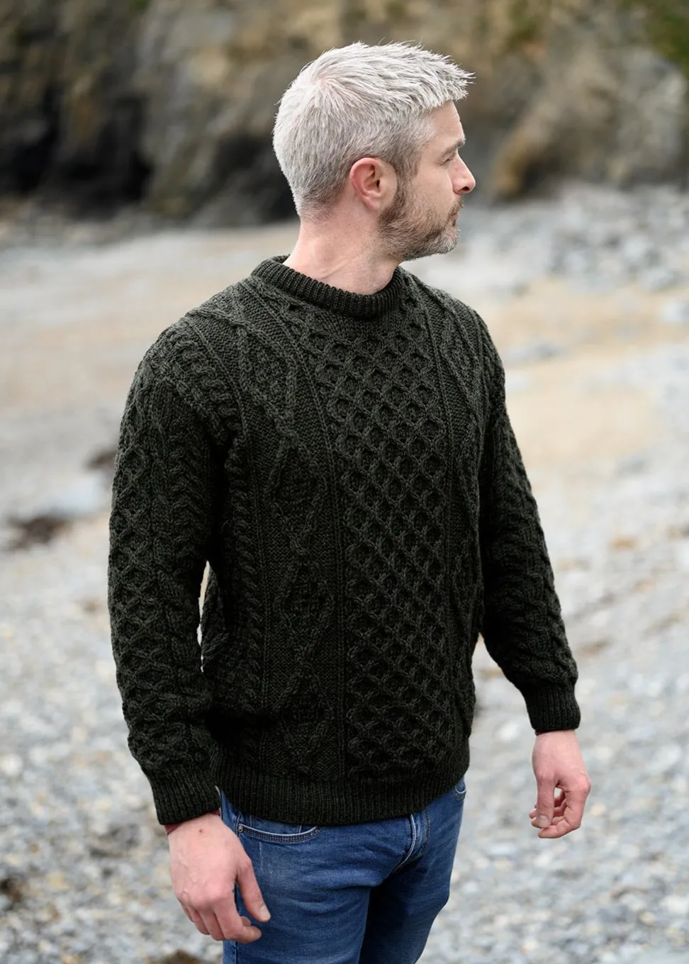 Aran Wool Sweater | Green