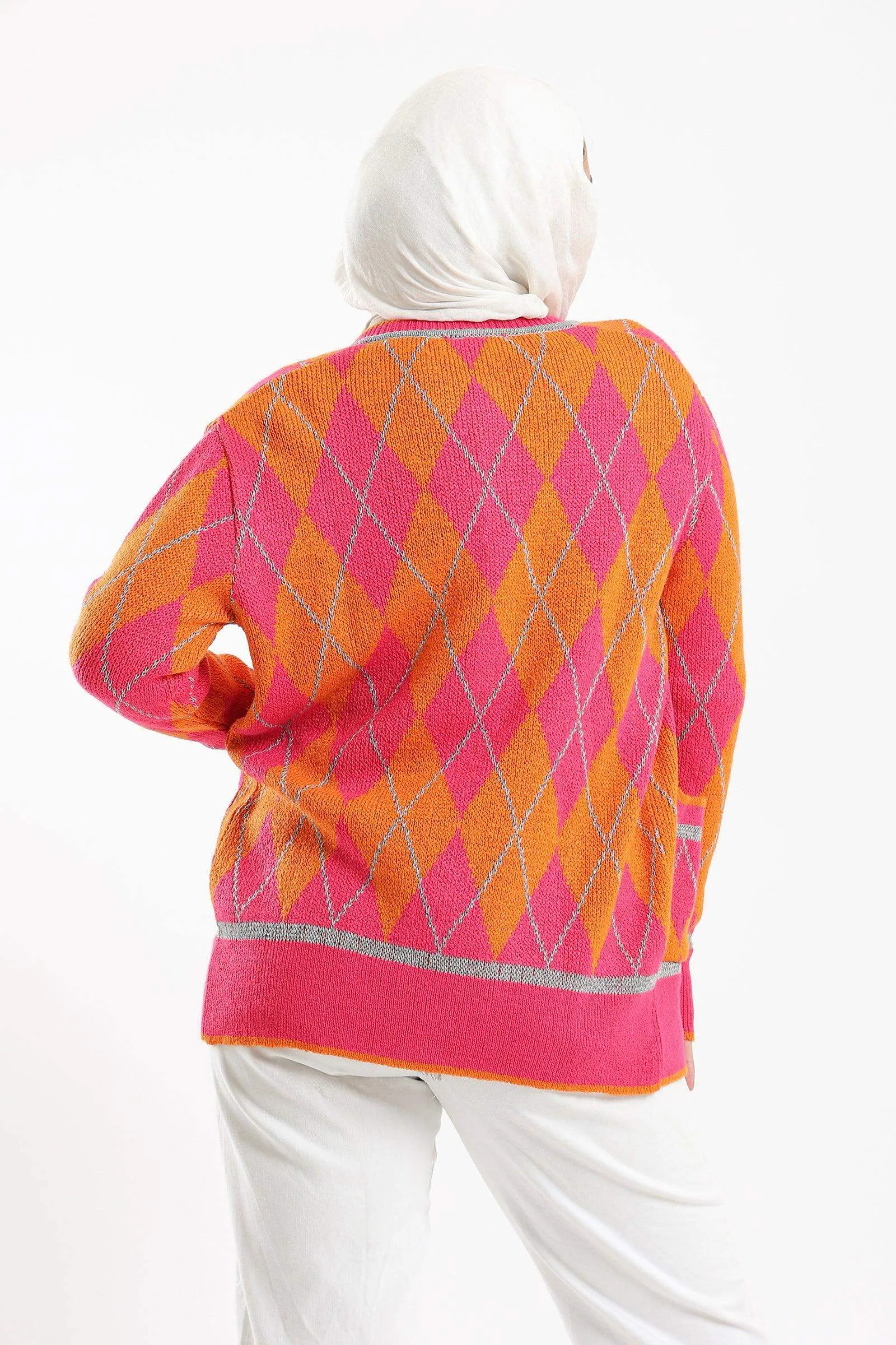 Argyle Wool Cardigan