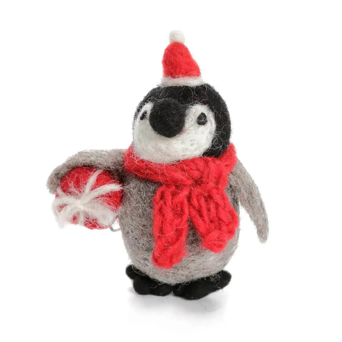 Baby Penguin With Present Hanging Christmas Decoration by Amica