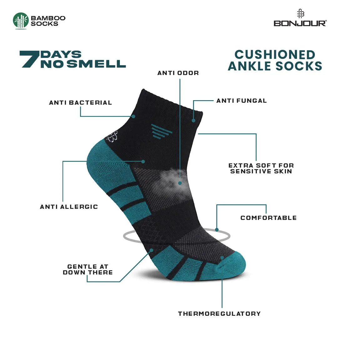 Bamboo Athletic Ankle Socks | Pack of 3