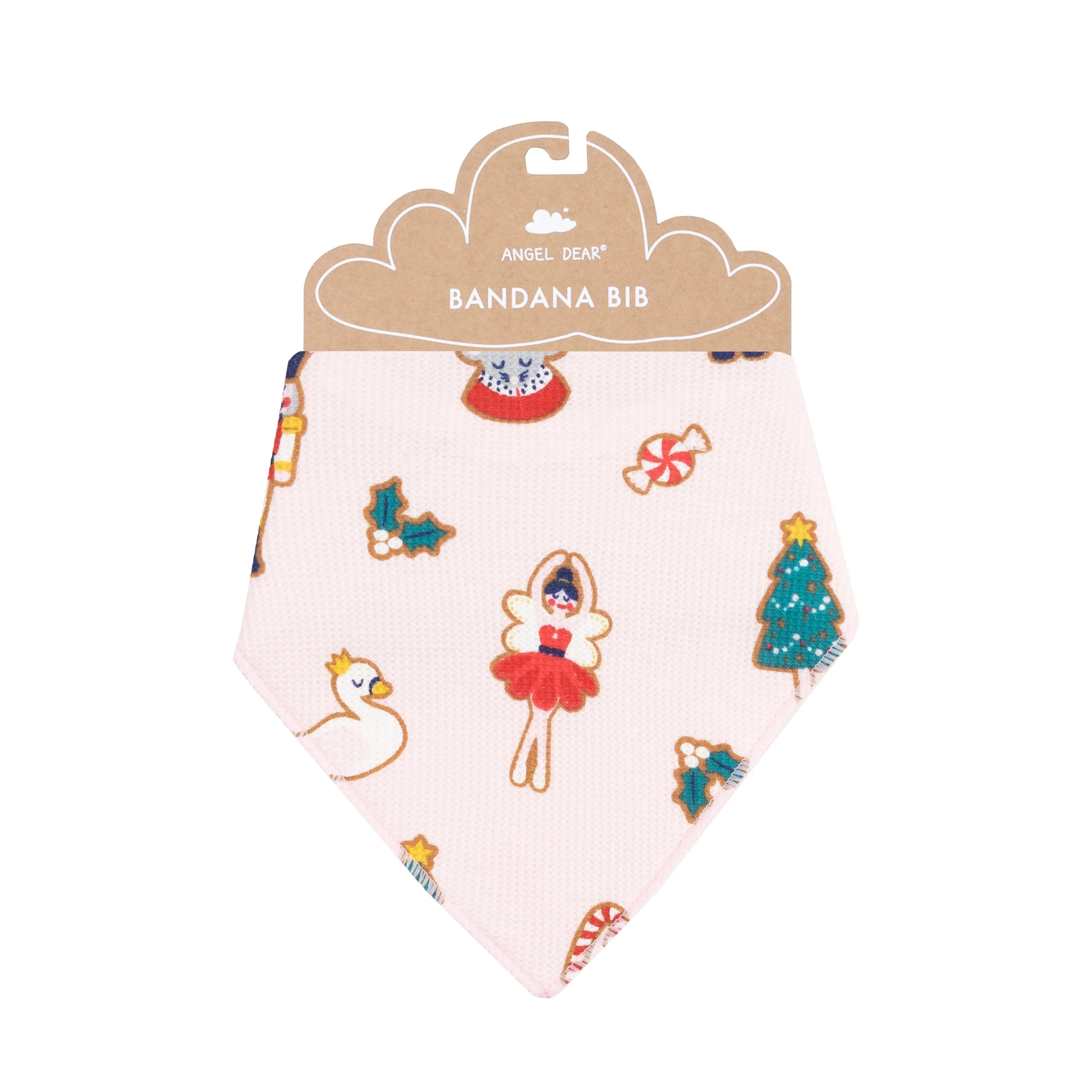 Bandana Bib | Sugar Plum Fairy Christmas Cookie  Pink