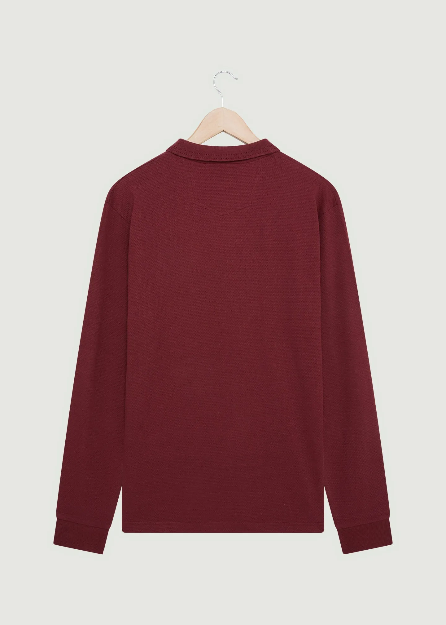 Barone Long Sleeved Polo - Burgundy