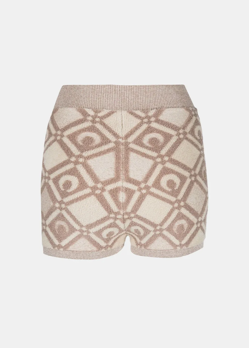 Beige Chunky Jacquard Shorts