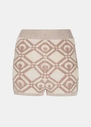 Beige Chunky Jacquard Shorts