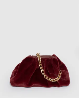 Berry Claire Fur Shoulder Bag