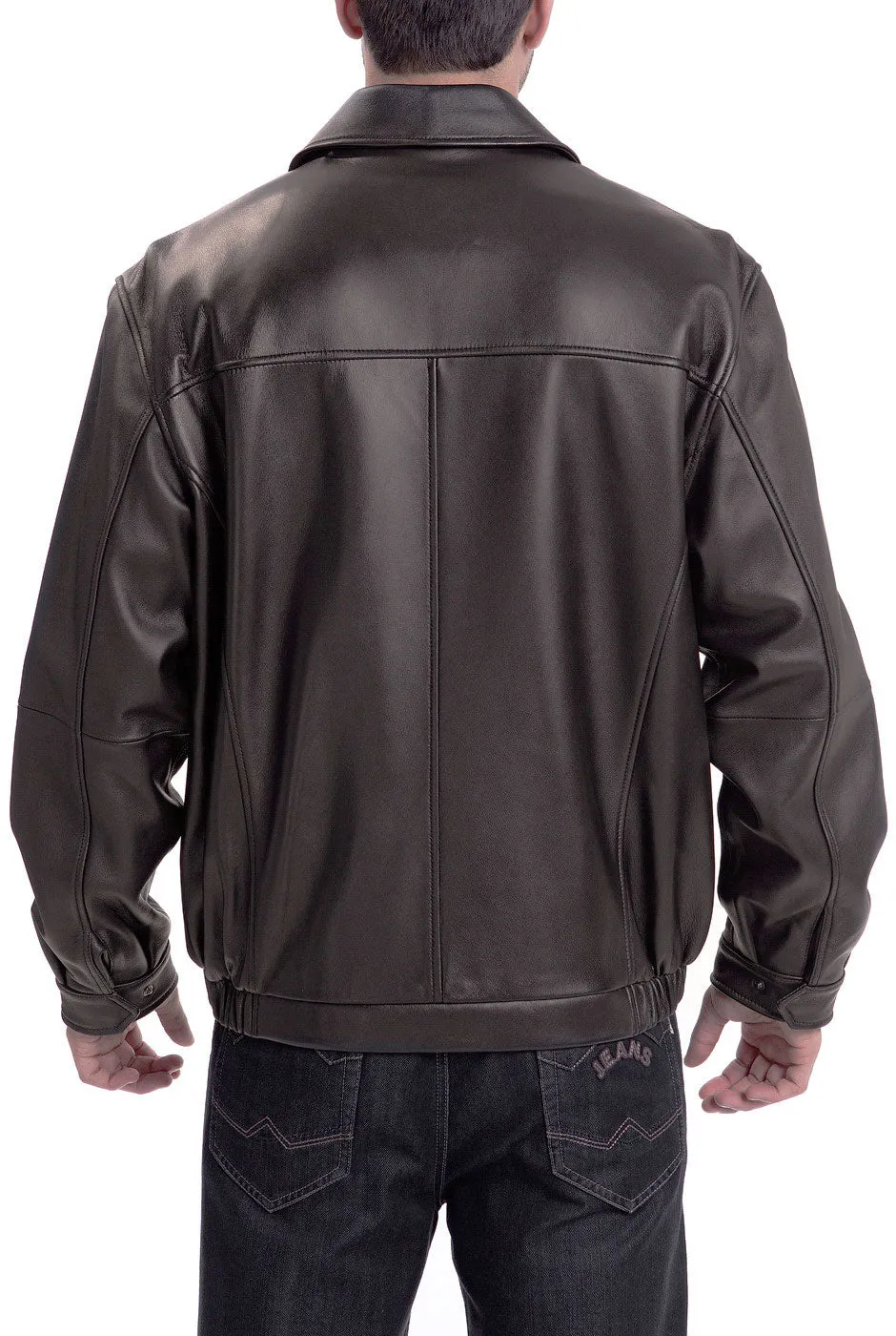 BGSD Men Derrick Lambskin Leather Bomber Jacket