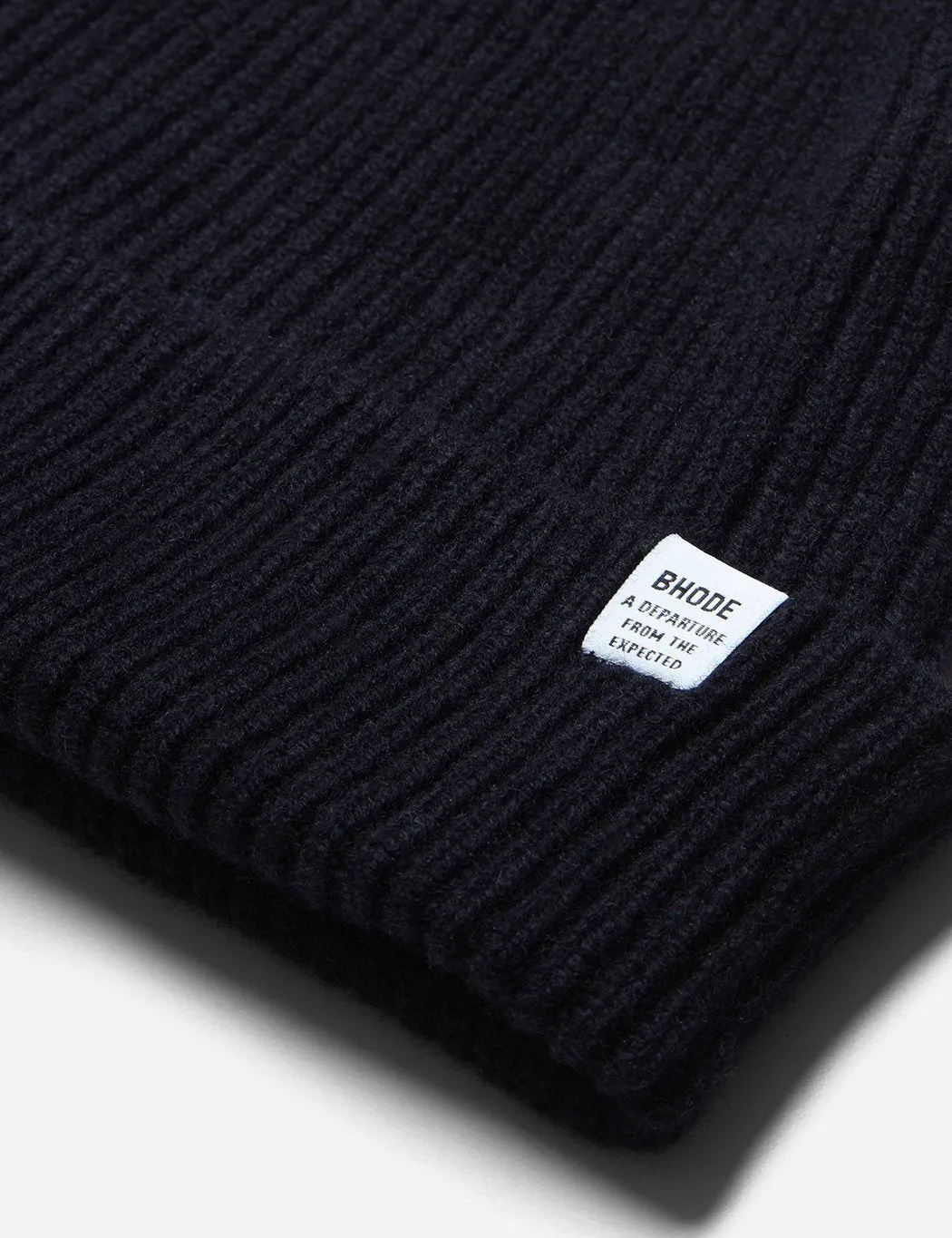 Bhode 'Hawick' Scottish Knitted Beanie Hat (Lambswool) - Navy Blue