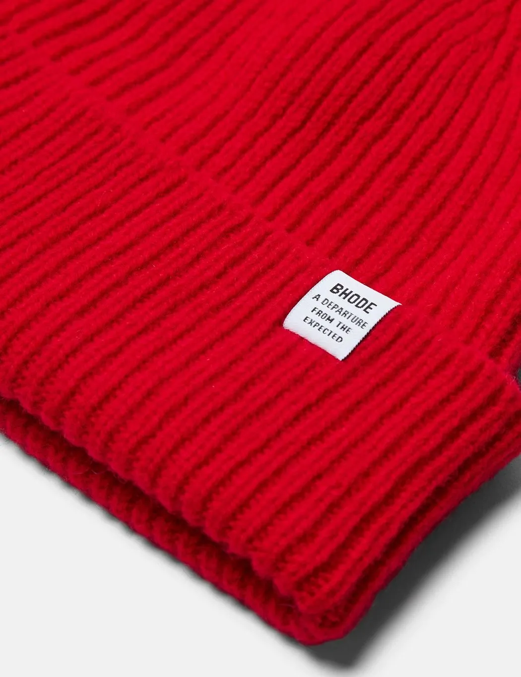 Bhode 'Hawick' Scottish Knitted Beanie Hat (Lambswool) - Scarlet Red