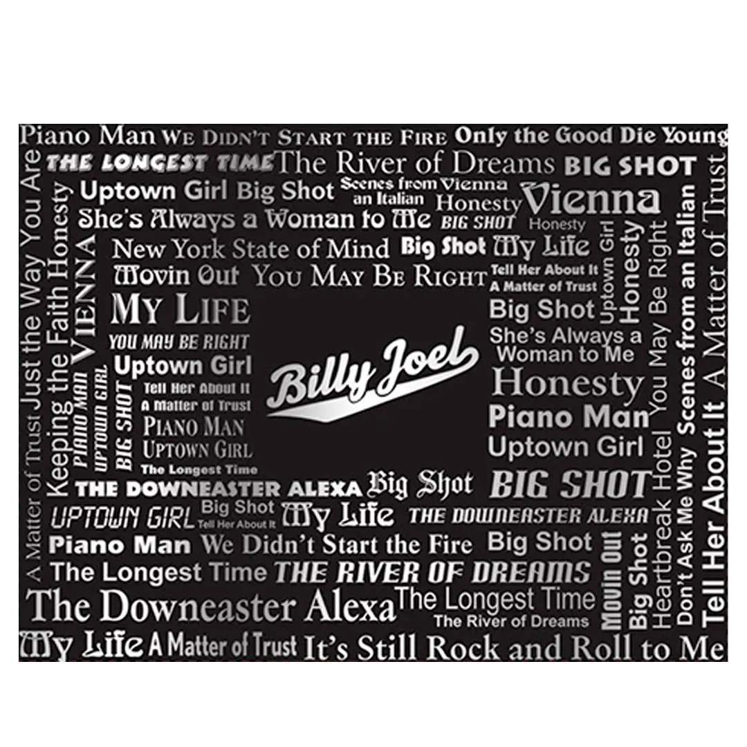 Billy Joel "Song Titles" Etched Steel Water Bottle