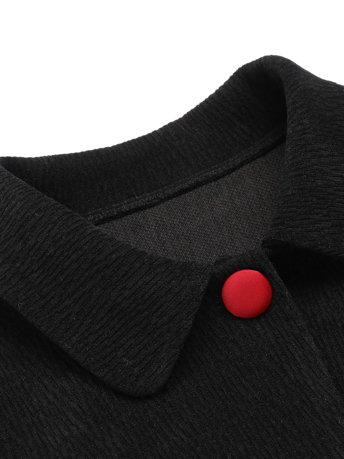 Black 1950s Textured Knitted Crop Jacket