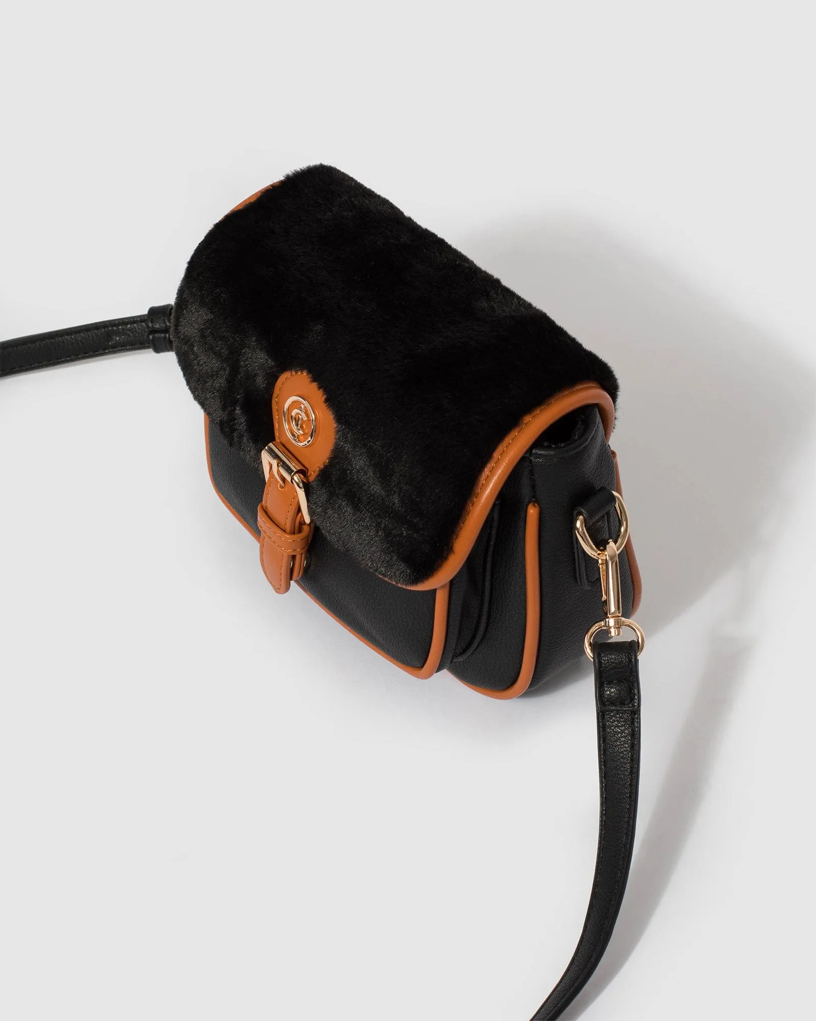 Black And Tan Mei Tassel Crosssbody Bag