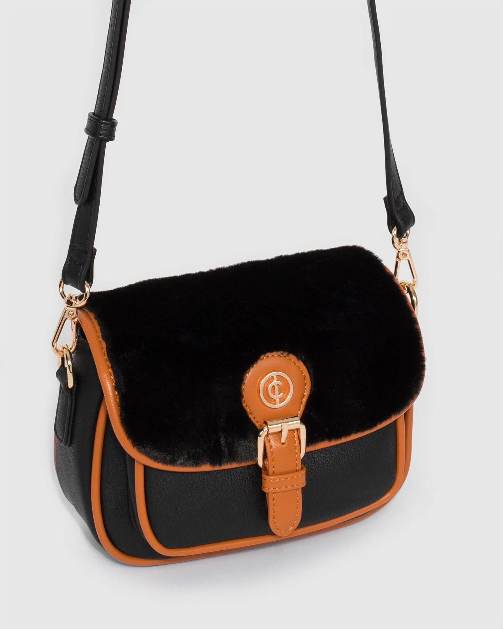 Black And Tan Mei Tassel Crosssbody Bag