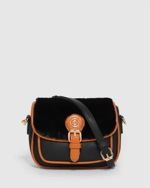 Black And Tan Mei Tassel Crosssbody Bag