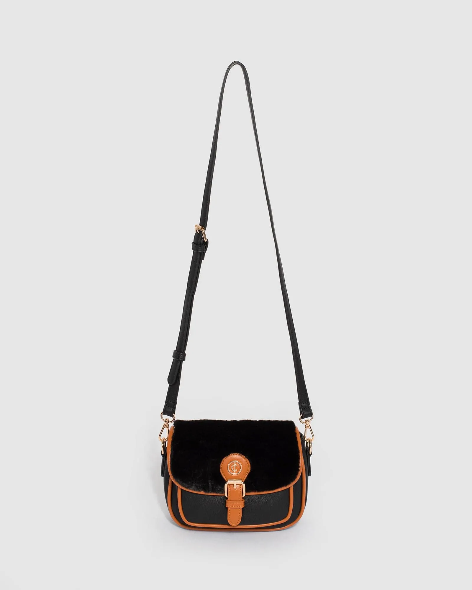 Black And Tan Mei Tassel Crosssbody Bag