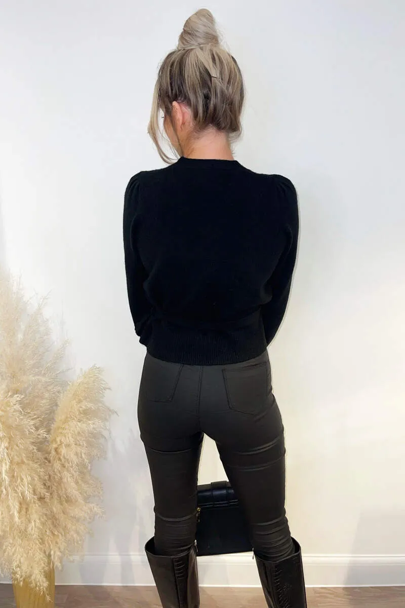 Black Ballerina Wrap Cardigan