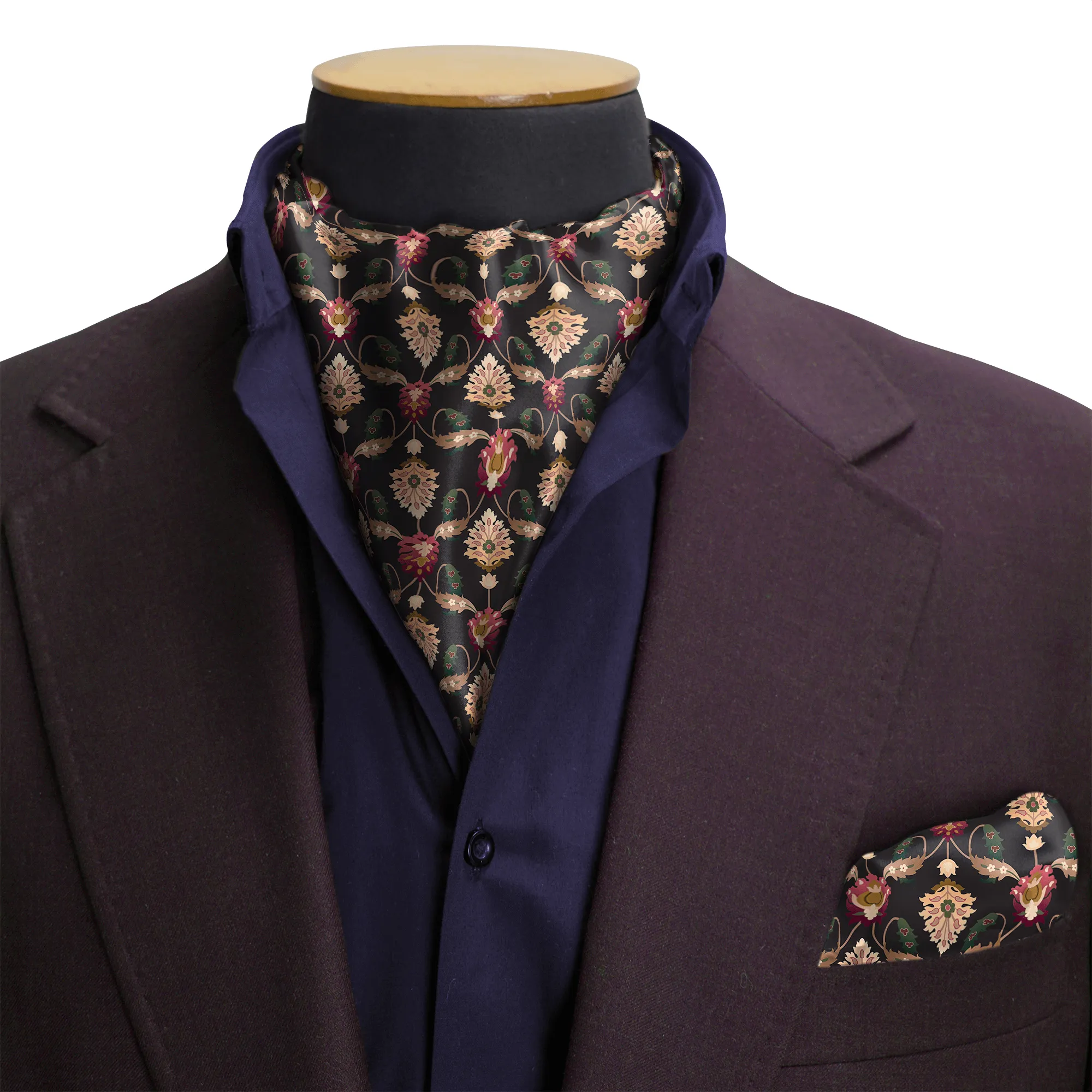 BLOSSOM SILK CRAVAT & POCKET SQUARE SET