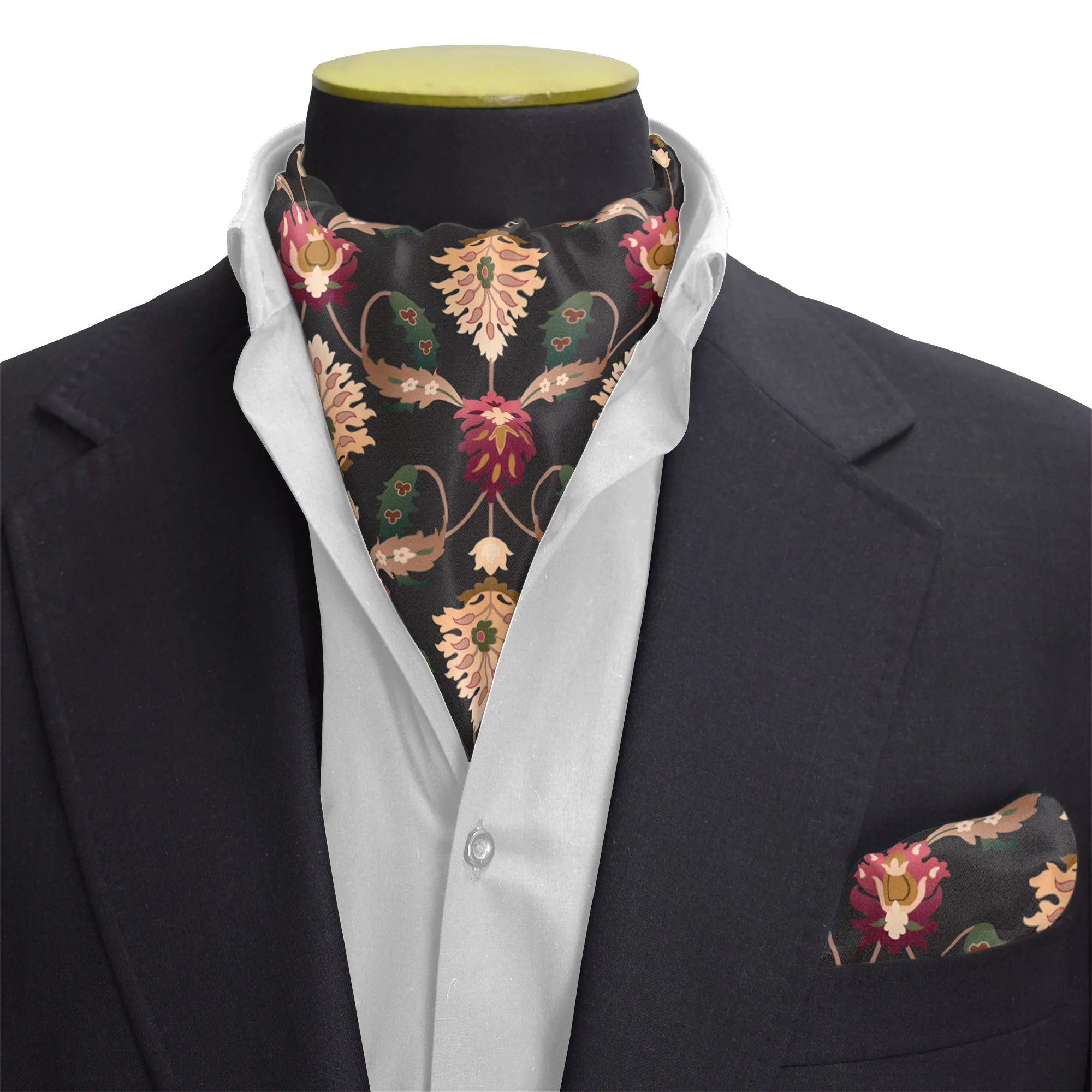 BLOSSOM SILK CRAVAT & POCKET SQUARE SET