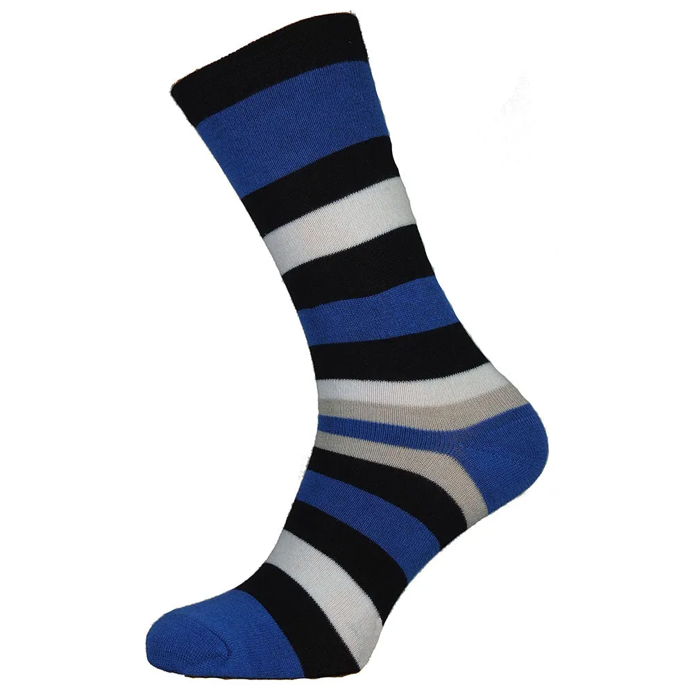 Blue and Black Stripe Bamboo Socks