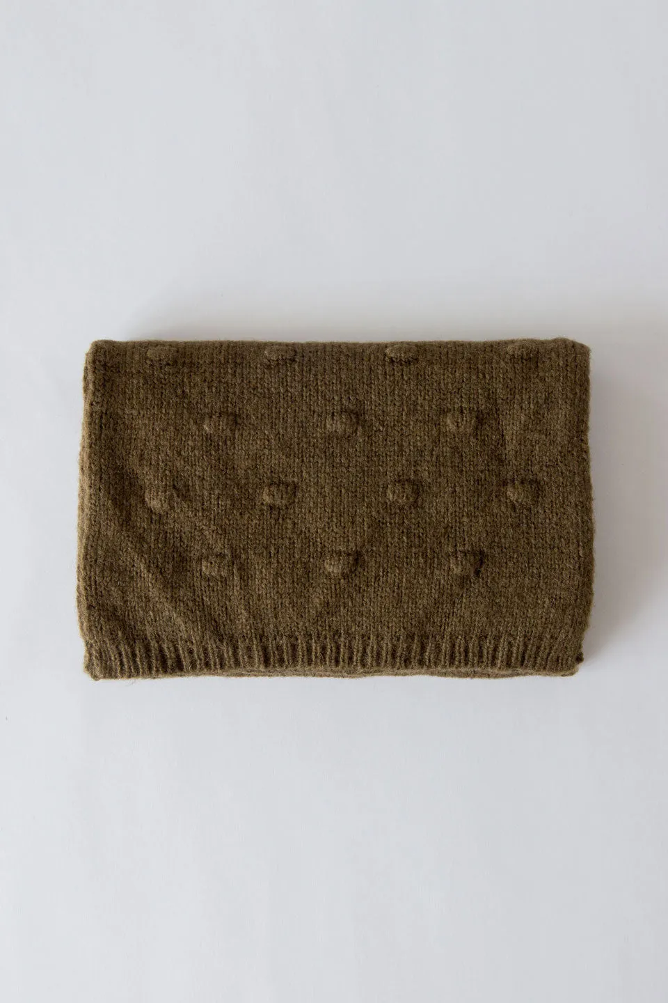 Bobble Knit Khaki Scarf