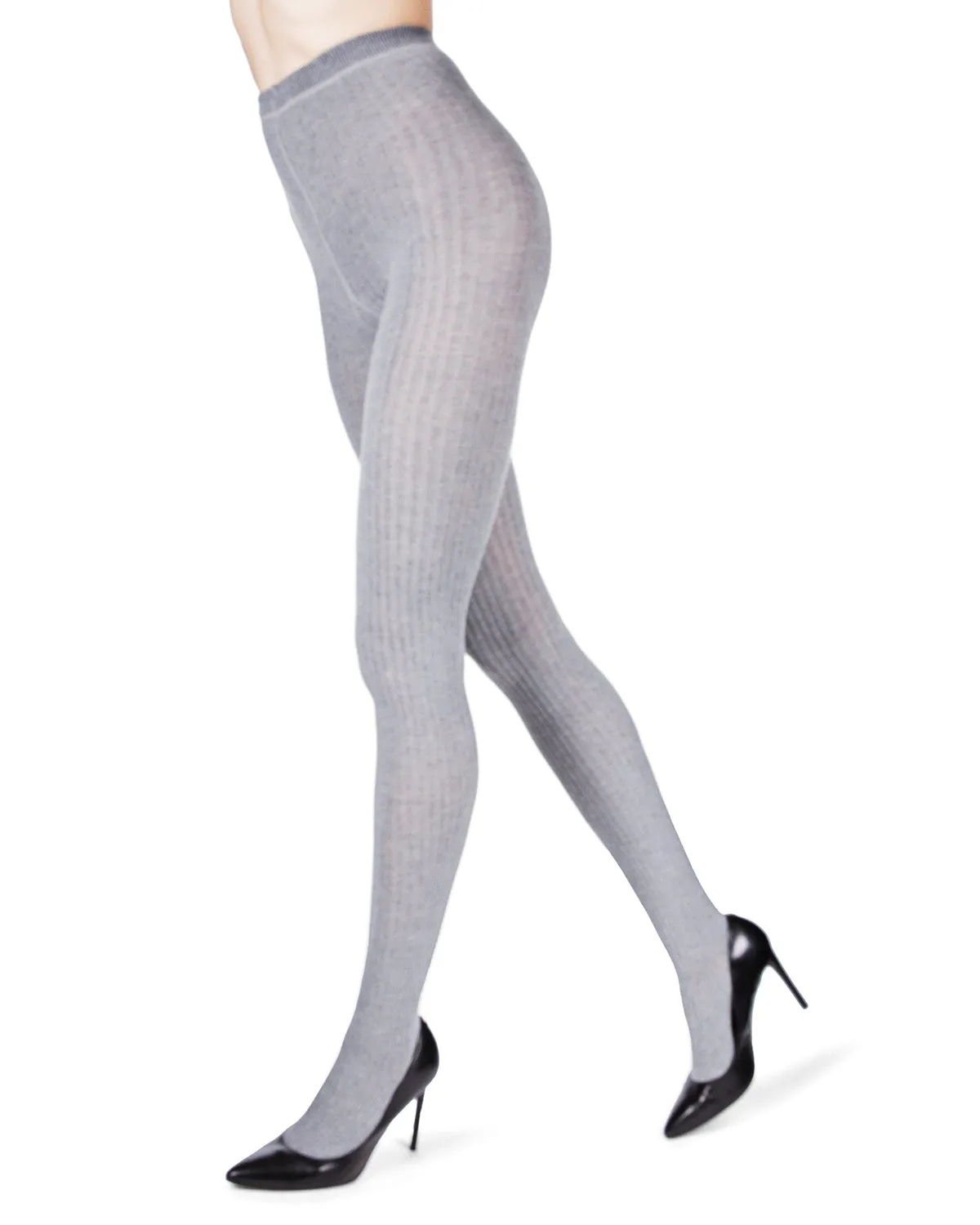 Boston Ribbed Cotton Blend Sweater Tights