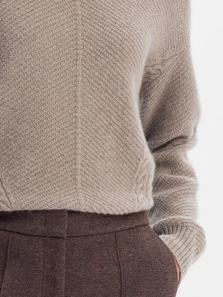 Brown Cashmere Twisted Sweater