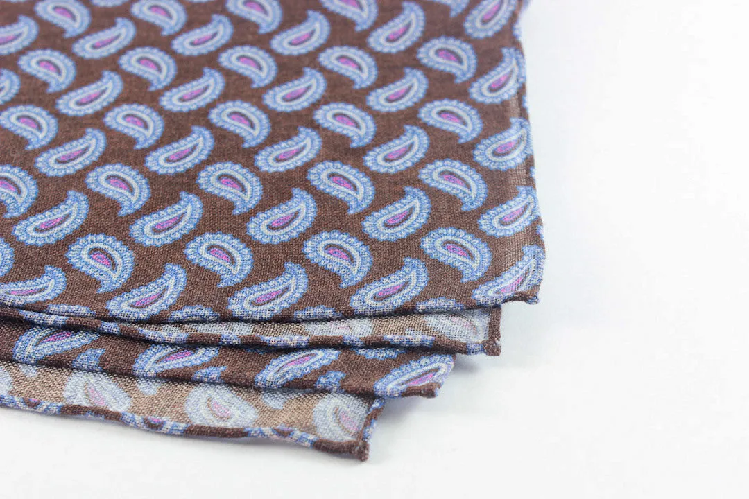 Brown Mélange Wool Paisley