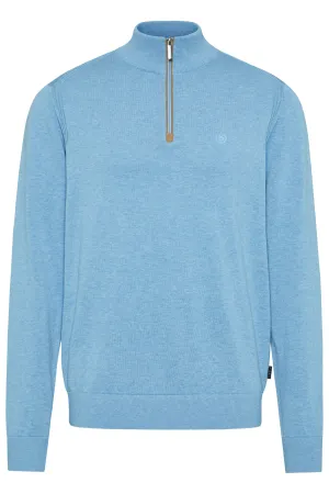 Bugatti 1/4 Zip Sweater, Sky Blue