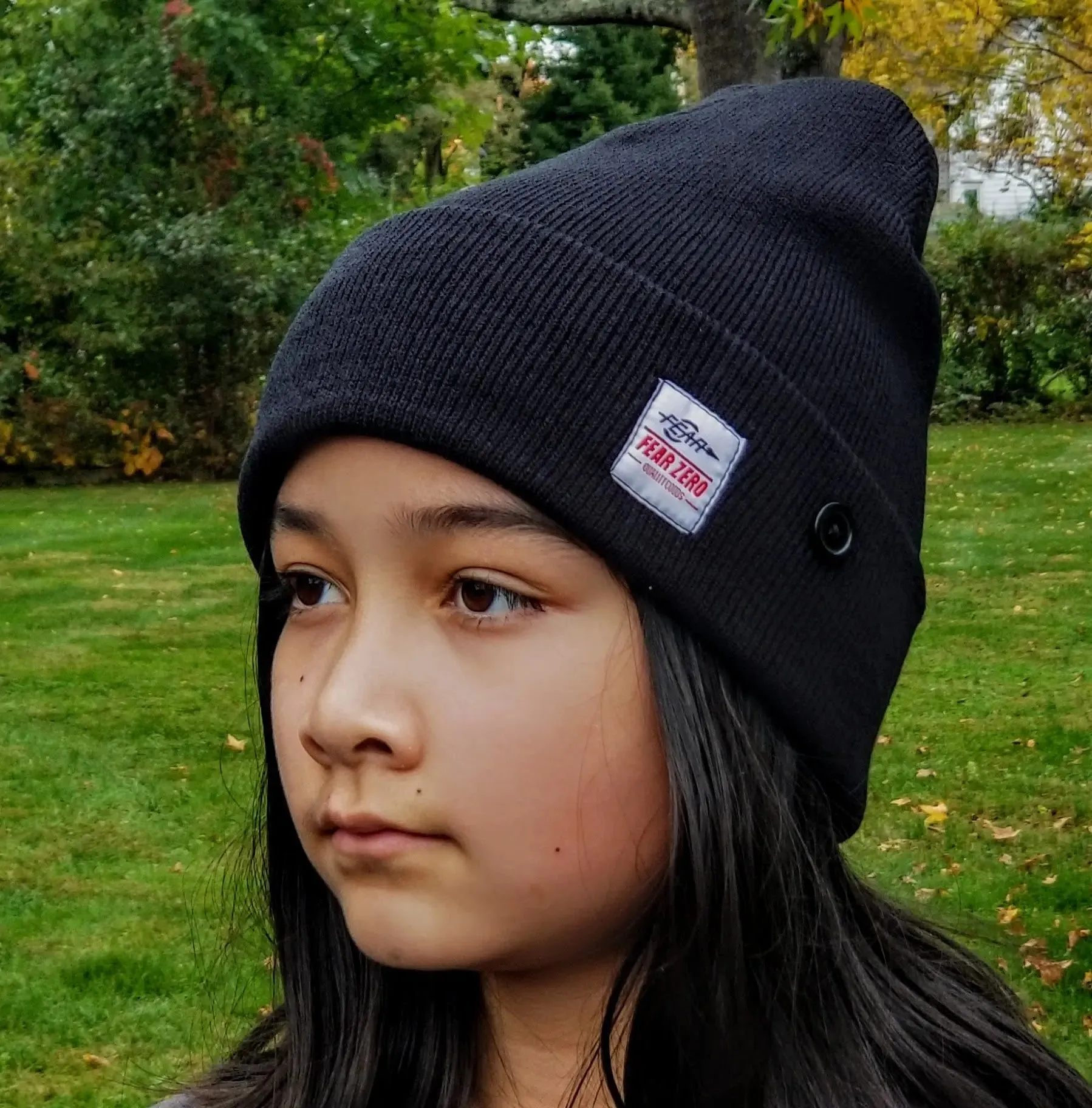 Button Rib Fold Skateboard Beanie Hat, Super Light Weight Outdoor Beanie