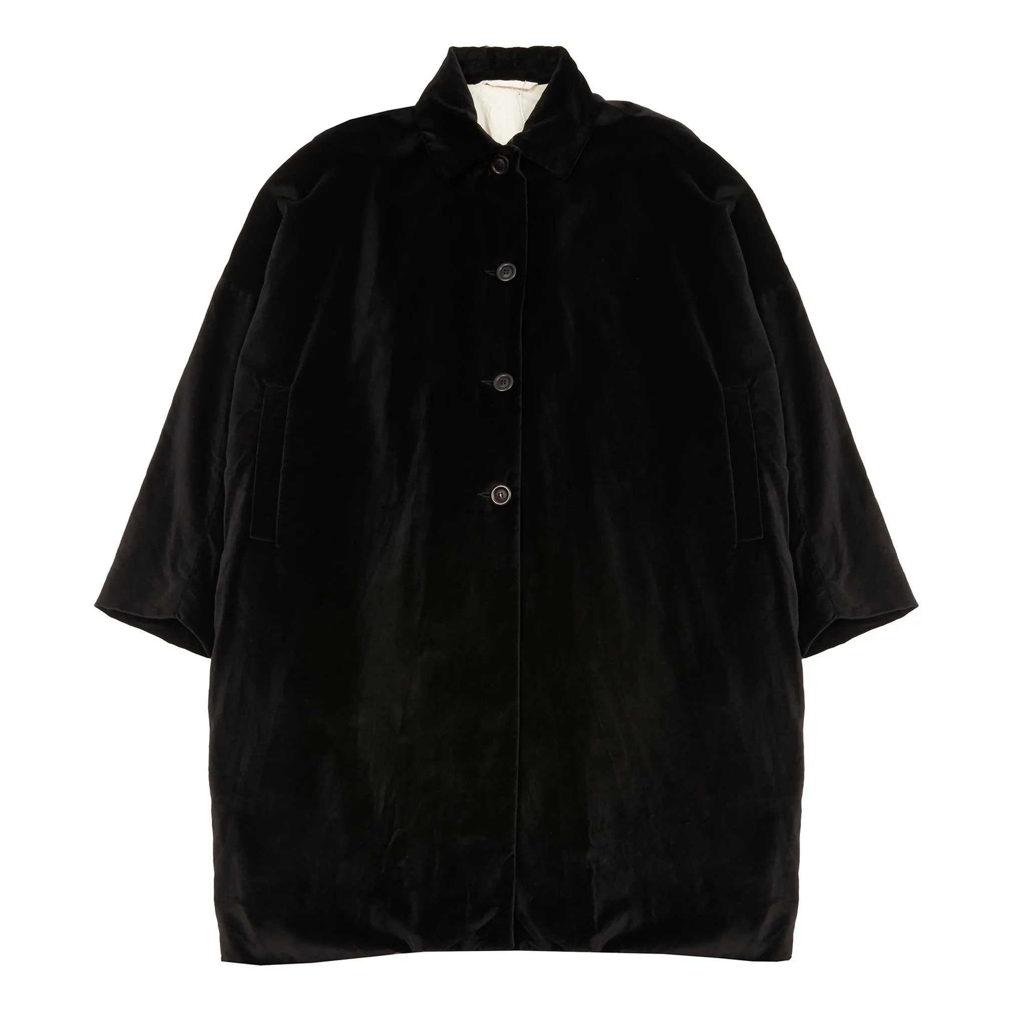 Casey Casey Women's Big Blobby Coat in Black Linen Velvet