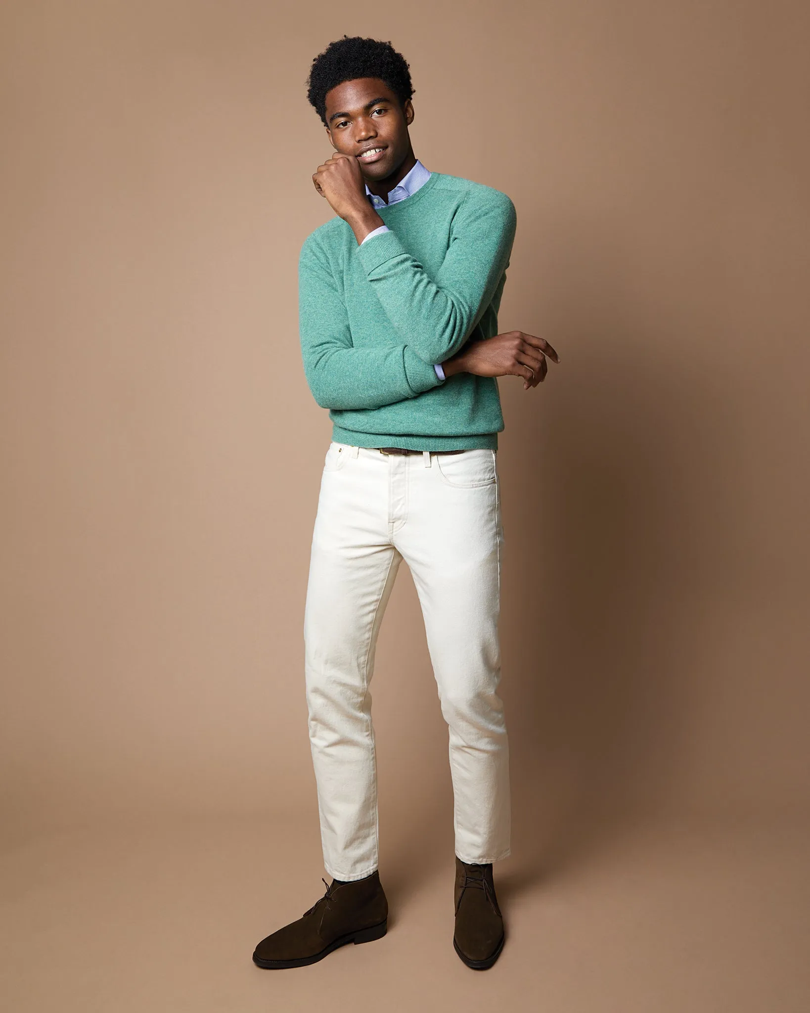 Classic Crewneck Sweater in Lovat Cashmere