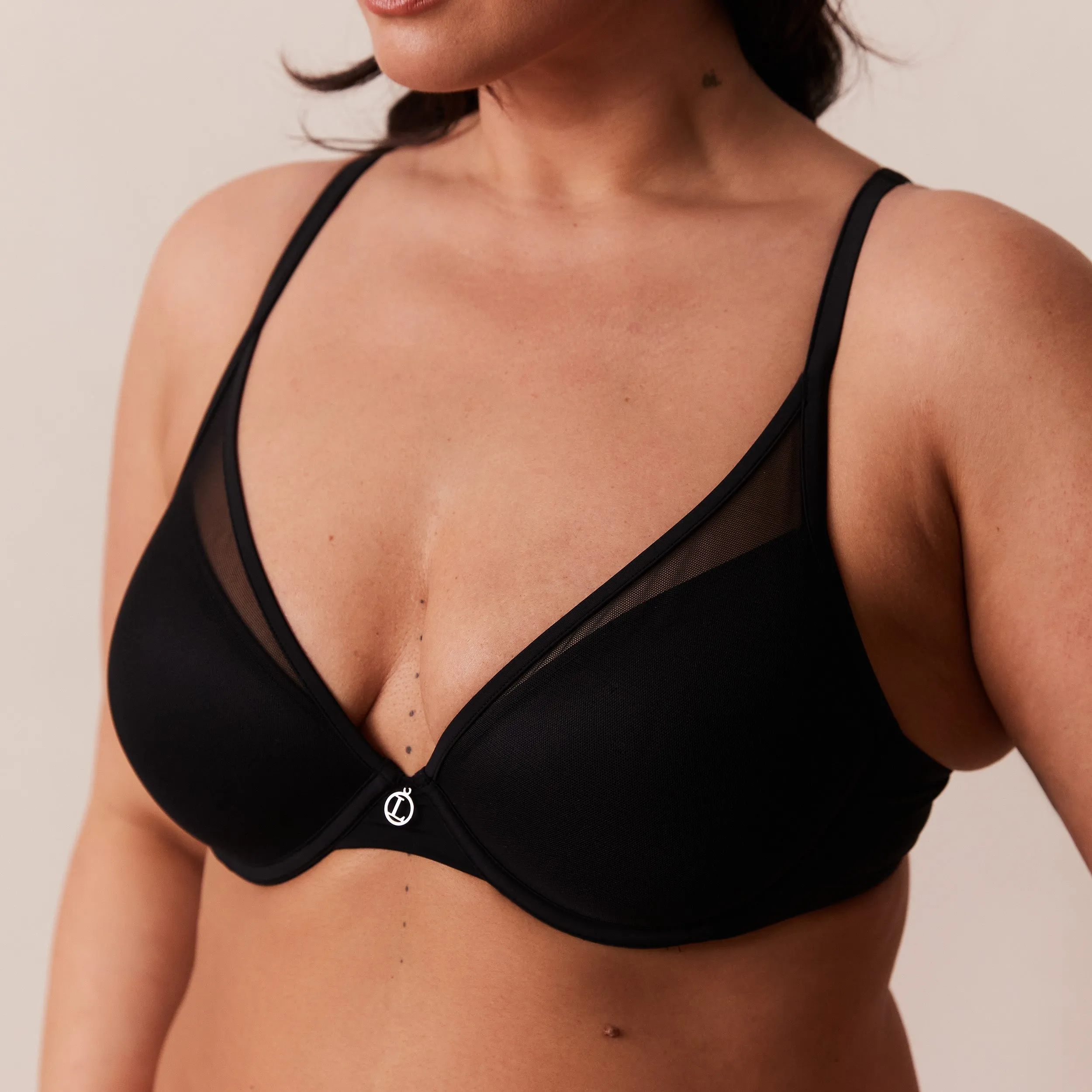 Classic Plunge T-shirt Bra  - Black