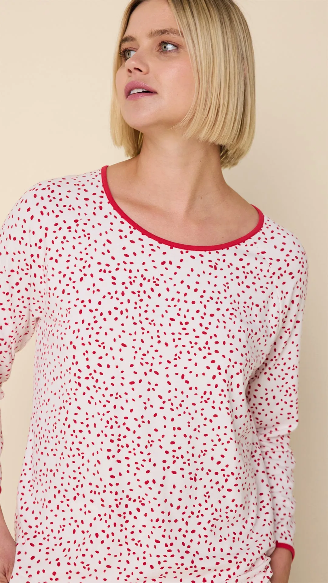 Confetti Dot Pima Knit Simple Set - Red