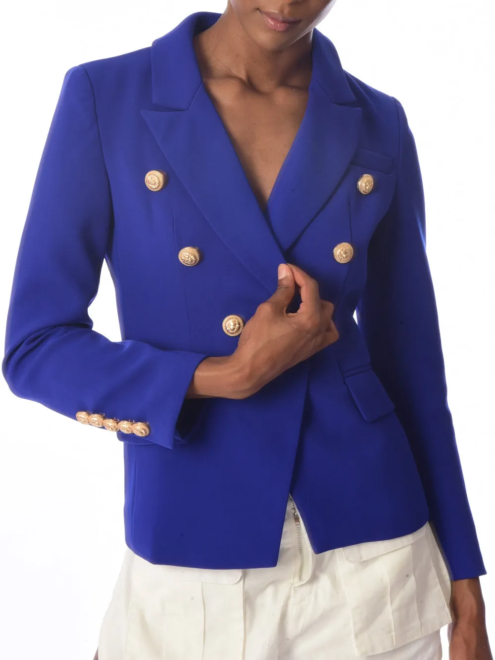 Cotton Double-Breasted Blazer