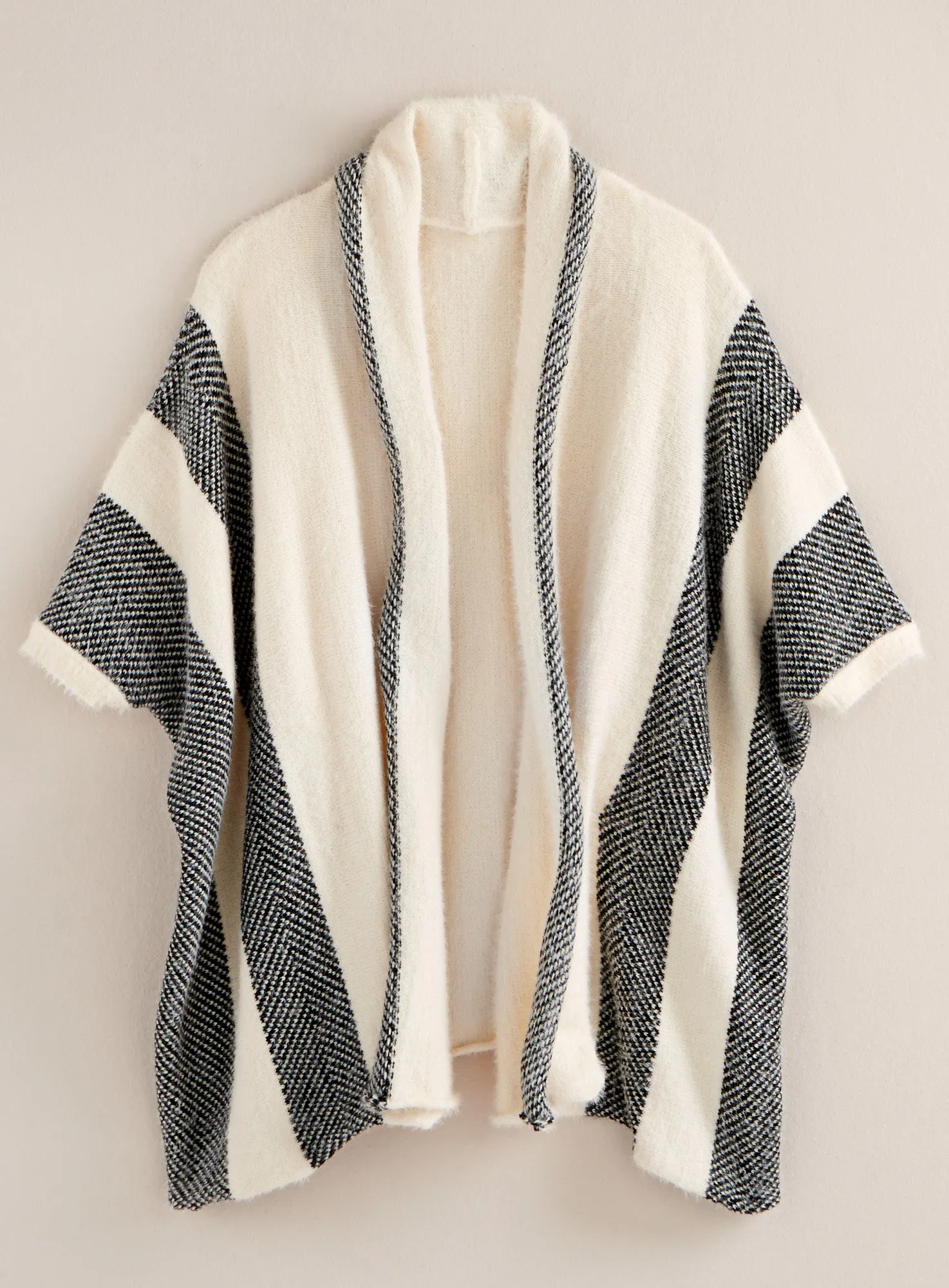 Cozy Herringbone Cardigan Wrap