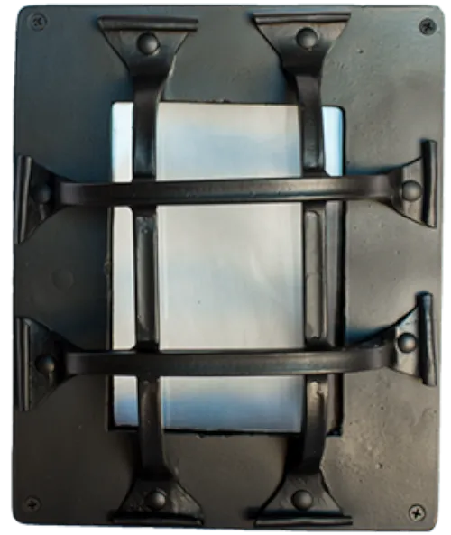 Curled Tip Speakeasy Grille Door Kit - Hinged Door Viewer with Insulated Glass - 10-3/4" x 8-3/4" - 4 Bars - Multiple Finishes Available - Sold as Set