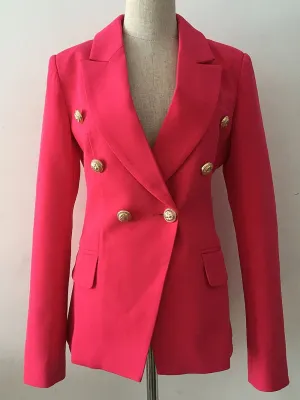 Double-Breasted Blazer in Fuchsia